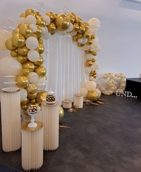 Luftballonbogen Gold / Cream BallongirlandeFirmeneventBallonShopHameln
