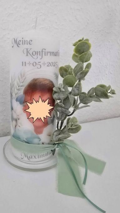 KonformationKerzeEukalyptusmitFotoundSpruchEventShopHameln