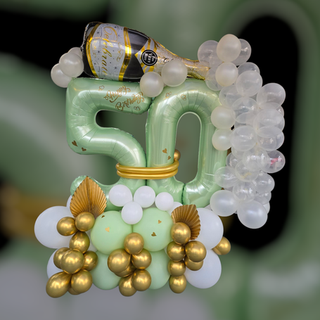 Ballon Arrangement fünfzigster Geburtstag FolienballonzahlenEventShopHameln